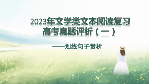 2023届高考专题复习：文学类文本阅读之划线句子赏析++课件27张