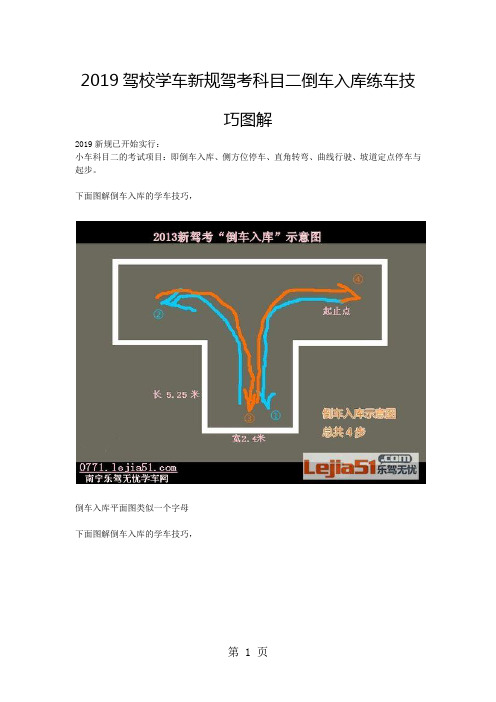 2019驾校学车新规驾考科目二倒车入库练车技巧图解6页word文档