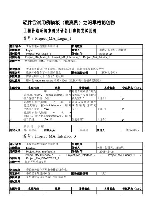 软件测试用例文档模板(带实例)