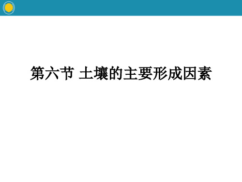 《土壤的主要形成因素》自然地理要素及现象PPT