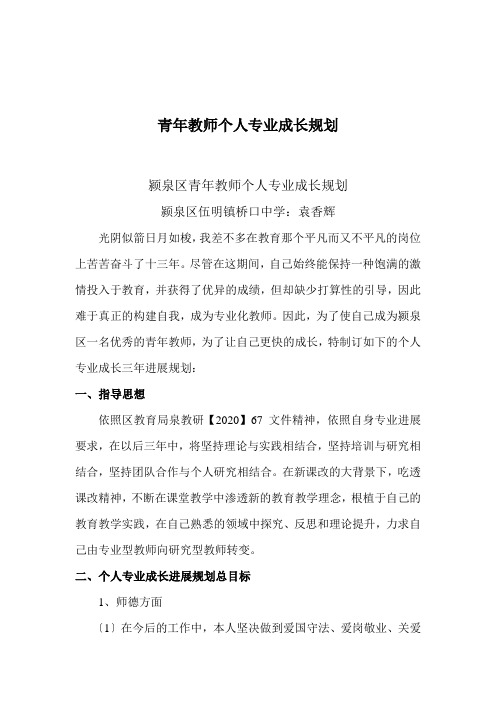 青年教师个人专业成长规划