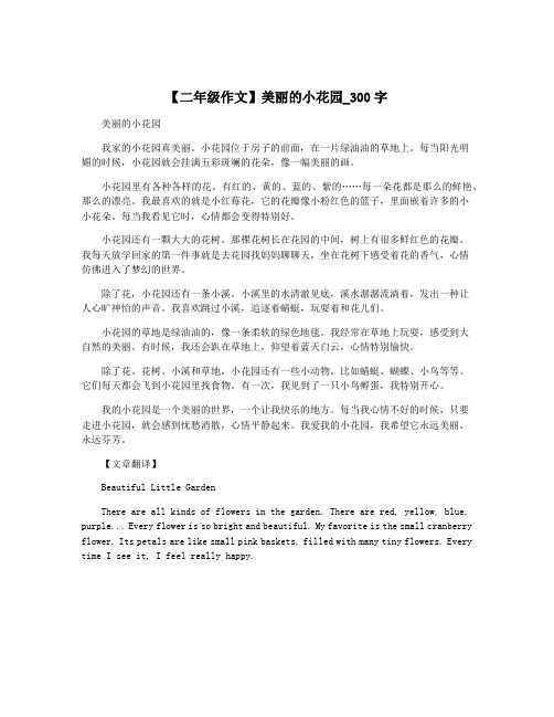 【二年级作文】美丽的小花园_300字