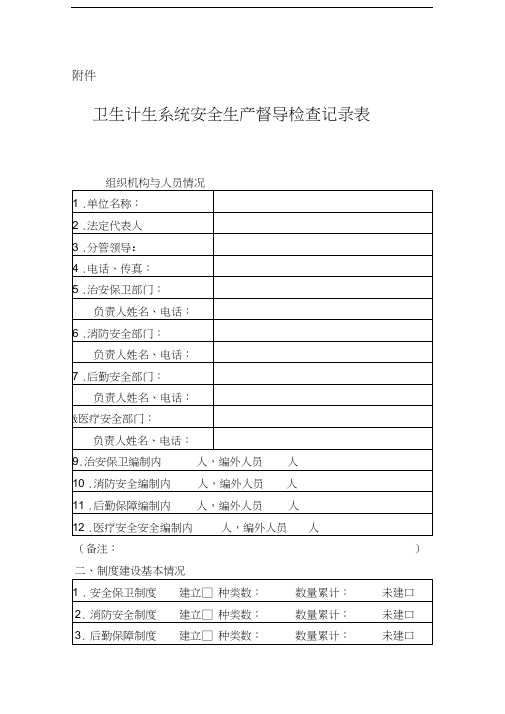 安全生产检查表(新)知识分享