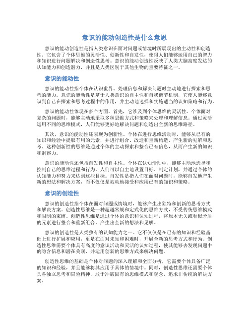 意识的能动创造性是什么意思