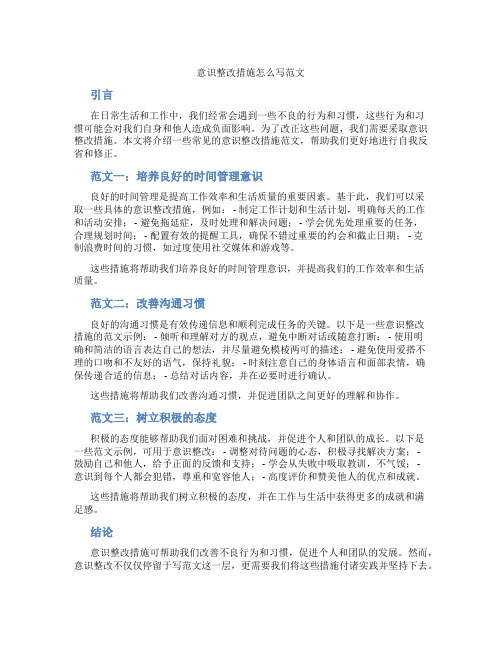 意识整改措施怎么写范文