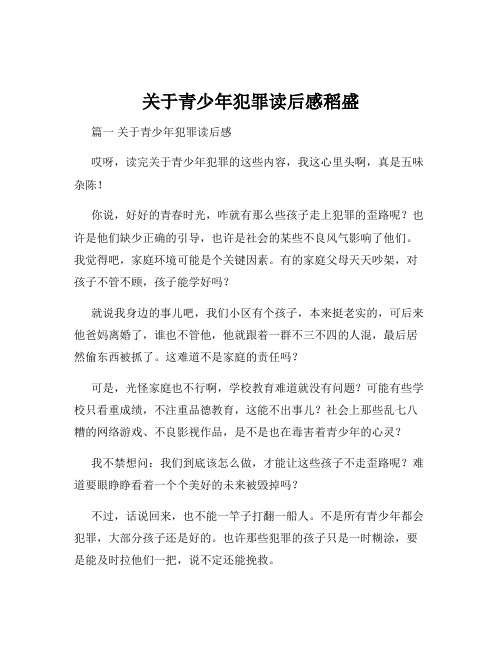 关于青少年犯罪读后感稻盛