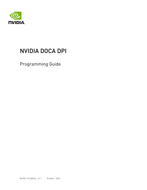 NVIDIA DOCA DPI MLNX-15-060466 版本1.1 用户指南说明书