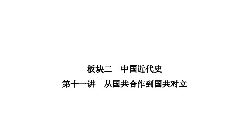 2025年山东省中考历史一轮复习考点梳理：第11讲从国共合作到国共对立  课件