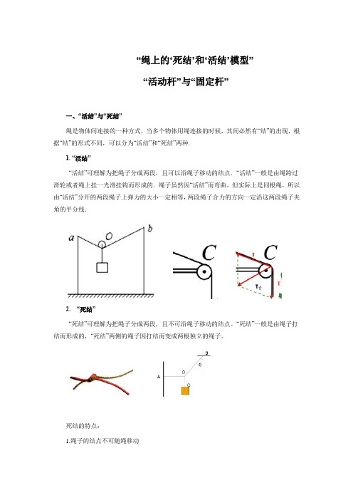 绳上的活结、死结问题与活动杆、固定杆问题-高考物理一轮复习热点专题突破