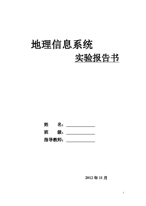 地理信息系统实验报告