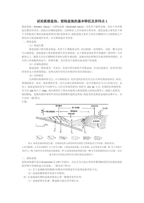 弧前盆地、前陆盆地的基本特征