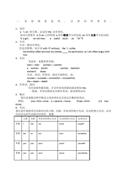 初中英语十二选十专练 精选范文