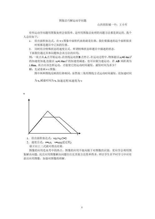 图象法巧解运动学问题