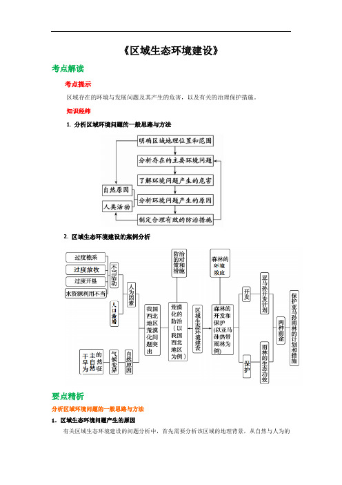 人教版高中地理必修三 第08讲《区域生态环境建设》知识点导学及答案