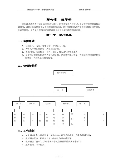 酒店前厅部