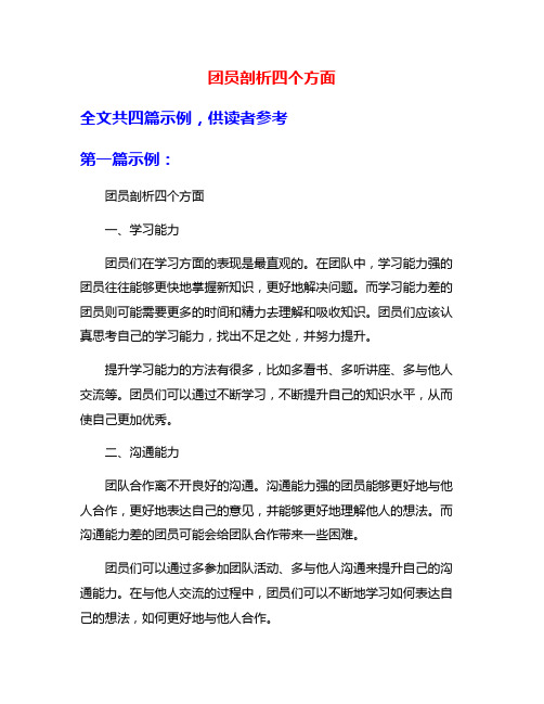团员剖析四个方面