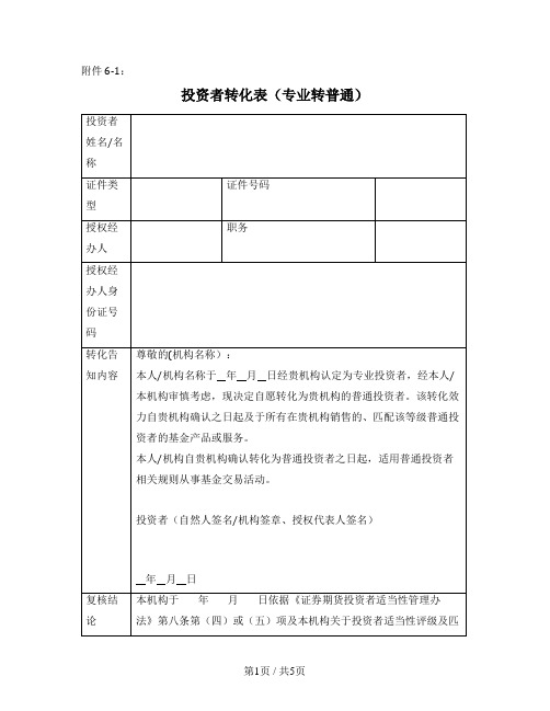 投资者转化表