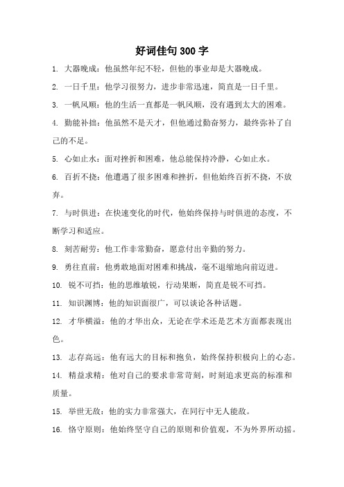 好词佳句300字