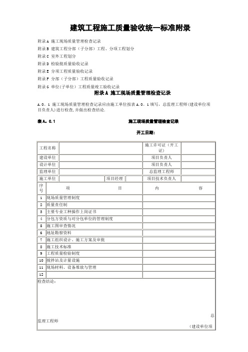 建筑工程施工质量验收统一标准附录