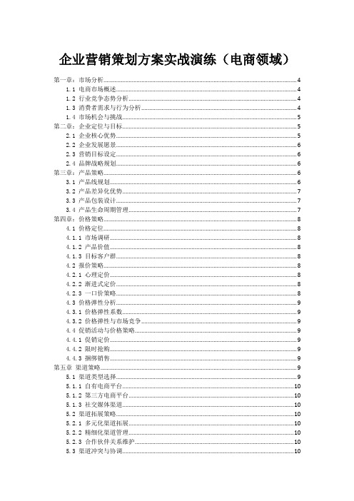 企业营销策划方案实战演练(电商领域)