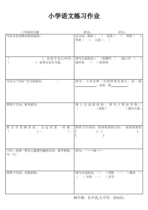 小学三年级语文精作细练I (99)