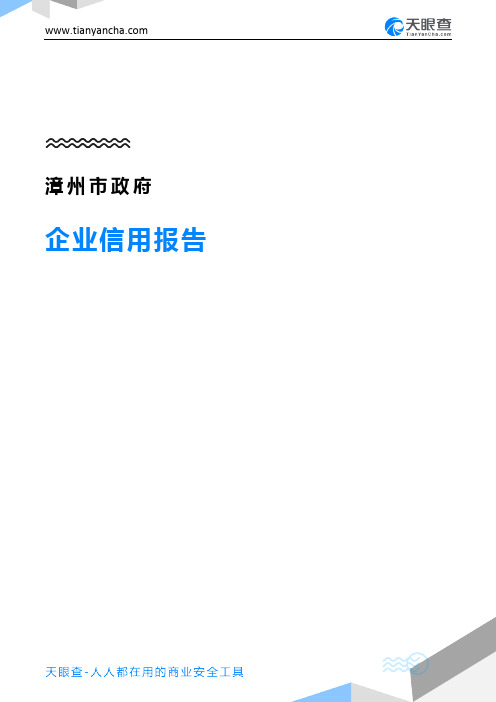 漳州市政府企业信用报告-天眼查