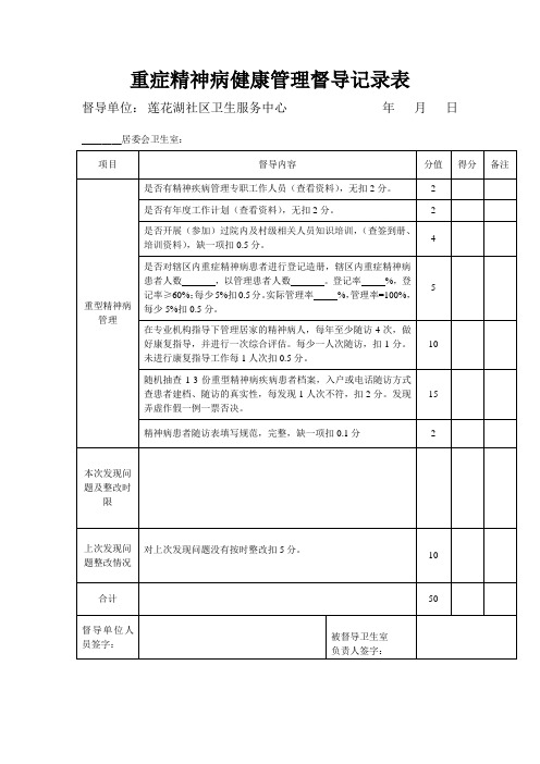 6.重症精神病健康管理督导记录表