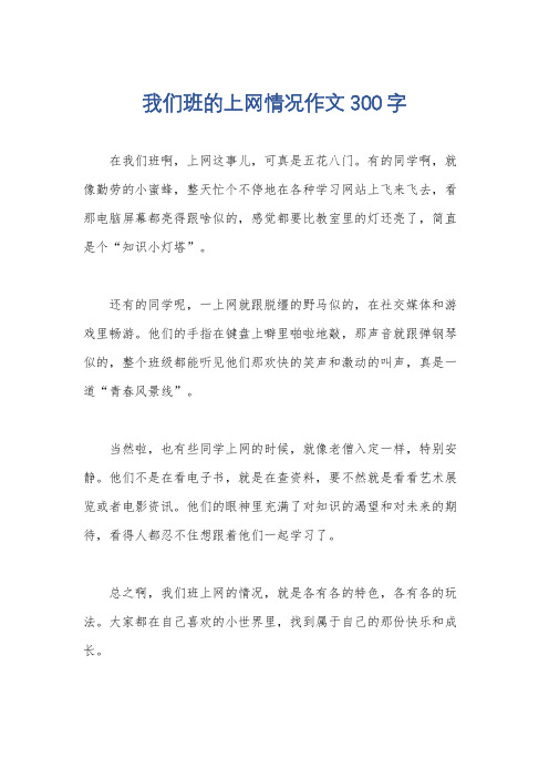 我们班的上网情况作文300字