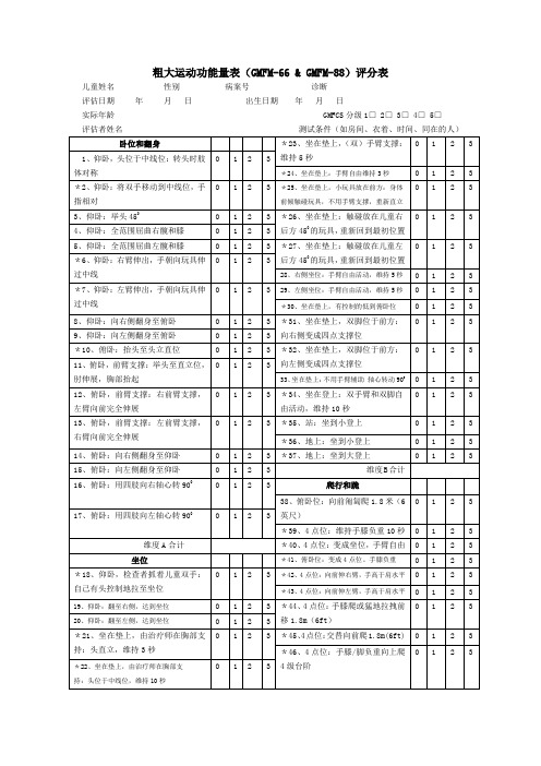 粗大运动功能评估量表