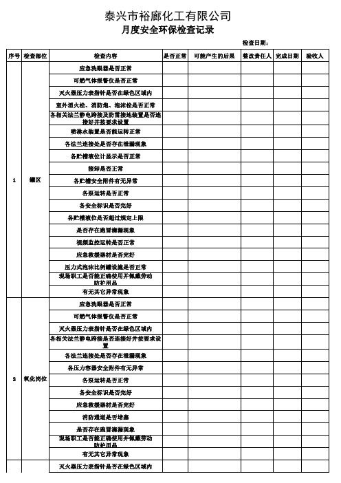 月安全环保检查记录