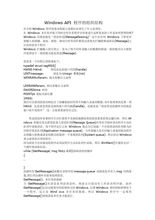 Windows API 程序的组织结构