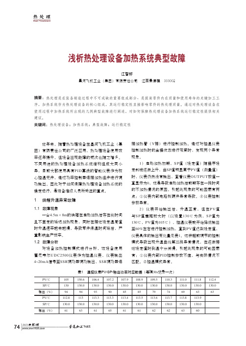 浅析热处理设备加热系统典型故障