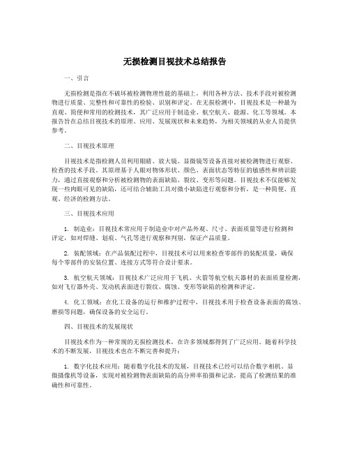 无损检测目视技术总结报告