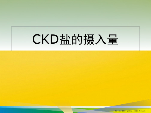 CKD盐的摄入量PPT