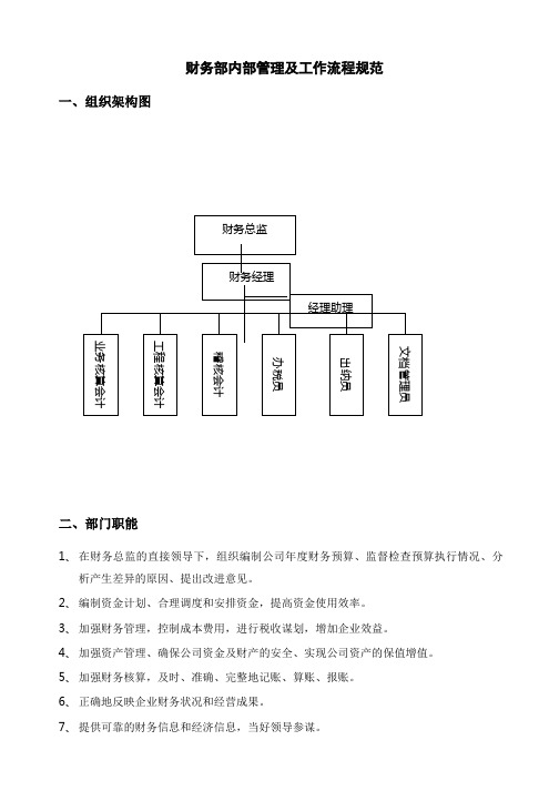 某公司财务部内部管理及工作流程规范教材