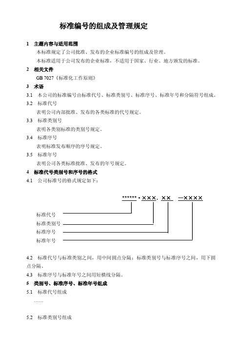 标准编号的组成及管理规定