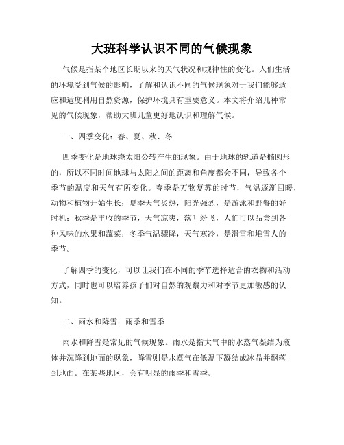 大班科学认识不同的气候现象