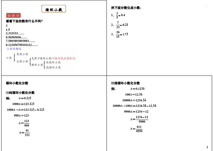 学而思培优之循环小数