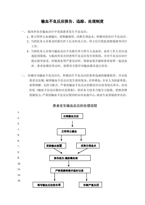 输血不良反应报告、追踪、处理制度