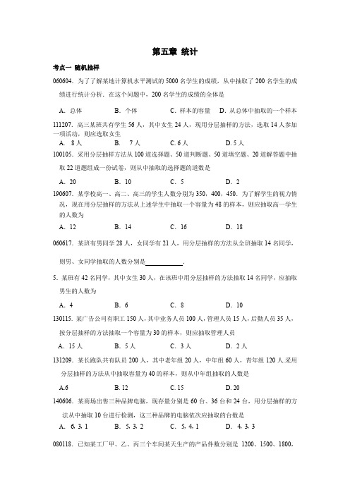 5.统计与概率-山东高中数学学业水平考试试题汇编