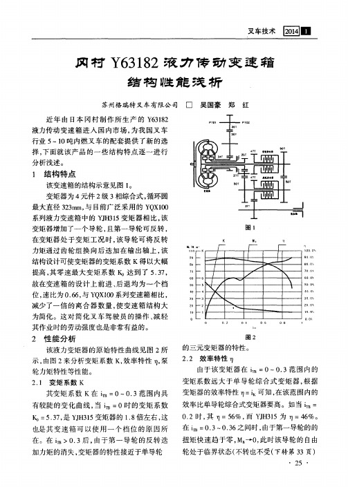 冈村Y63182液力传动变速箱结构性能浅析