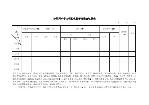 红领巾督查检查记录表