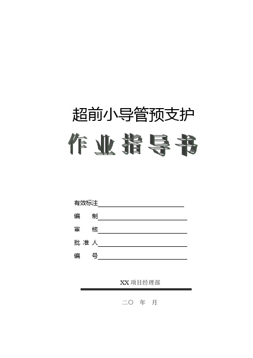 新建铁路隧道工程超前小导管预支护作业指导书