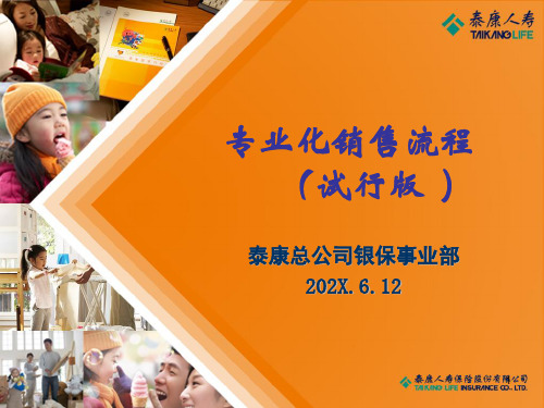 简约泰康人寿银行保险专业化销售流程解析PPT模板