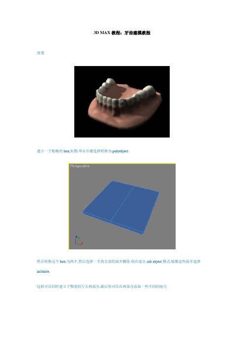 3D MAX教程：牙齿建模教程