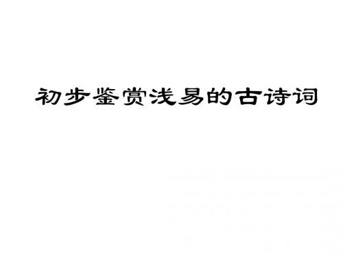 中考语文初步鉴赏浅易的古诗词(2019年)