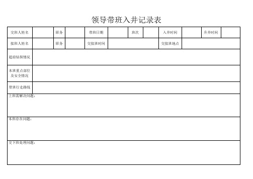 矿长带班入井记录表 (1)