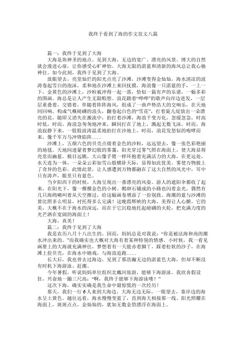 我终于看到了海的作文八篇