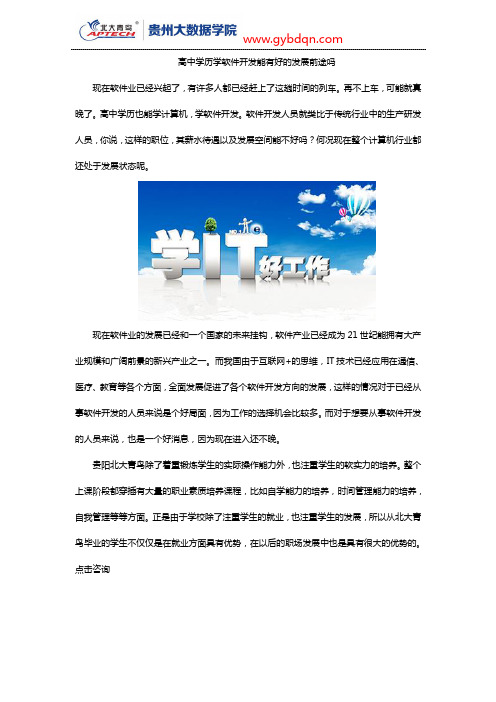 高中学历学软件开发能有好的发展前途吗