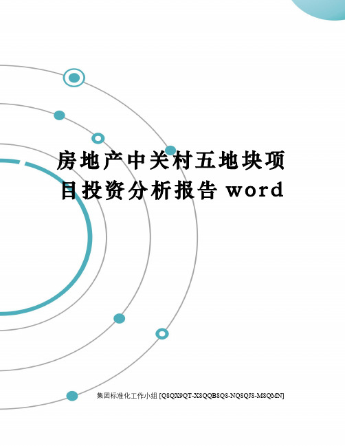 房地产中关村五地块项目投资分析报告word